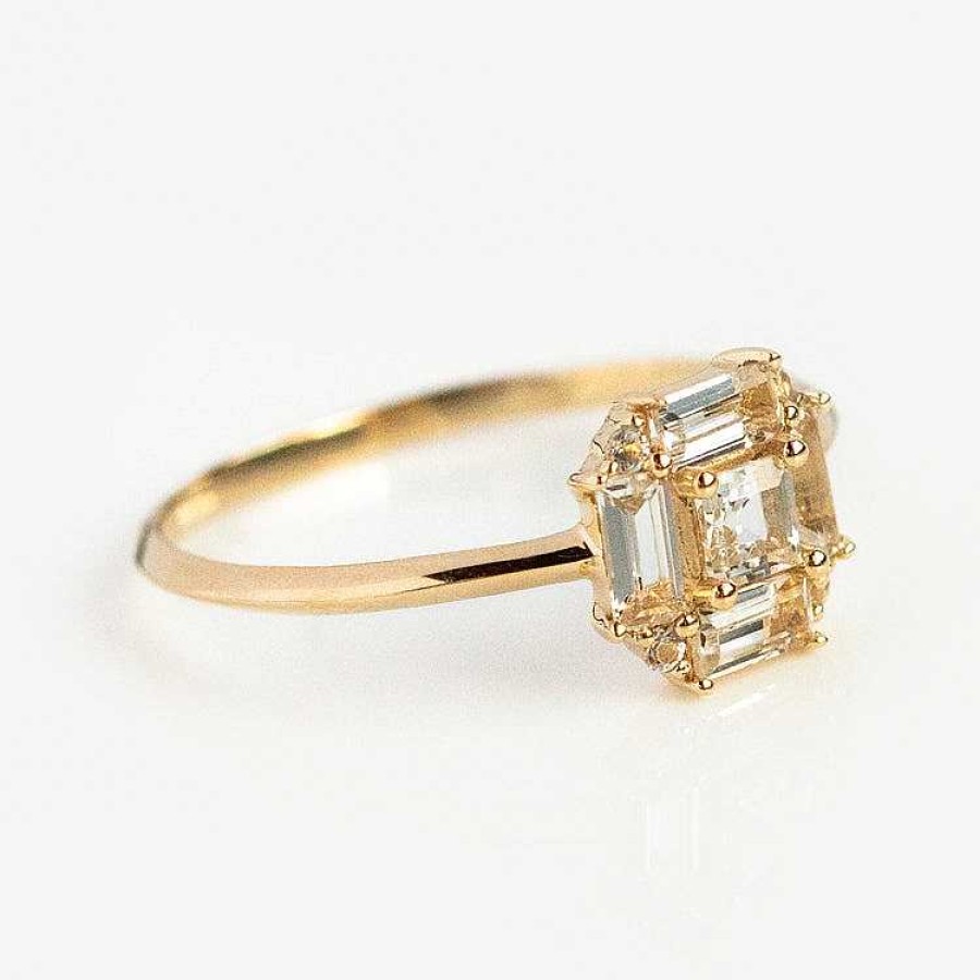 Local Eclectic 14K Vintage Inspired Art Deco Engagement Ring