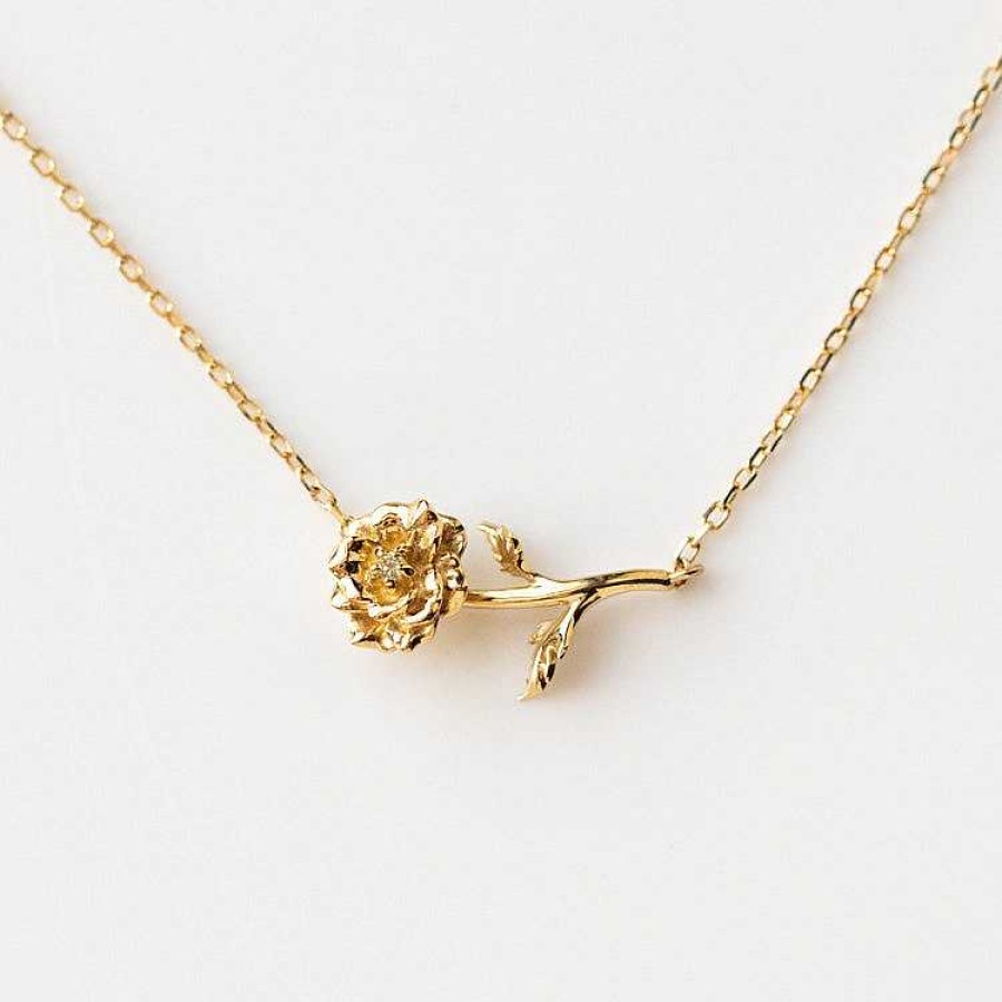 Local Eclectic Solid Gold Birth Flower Necklace