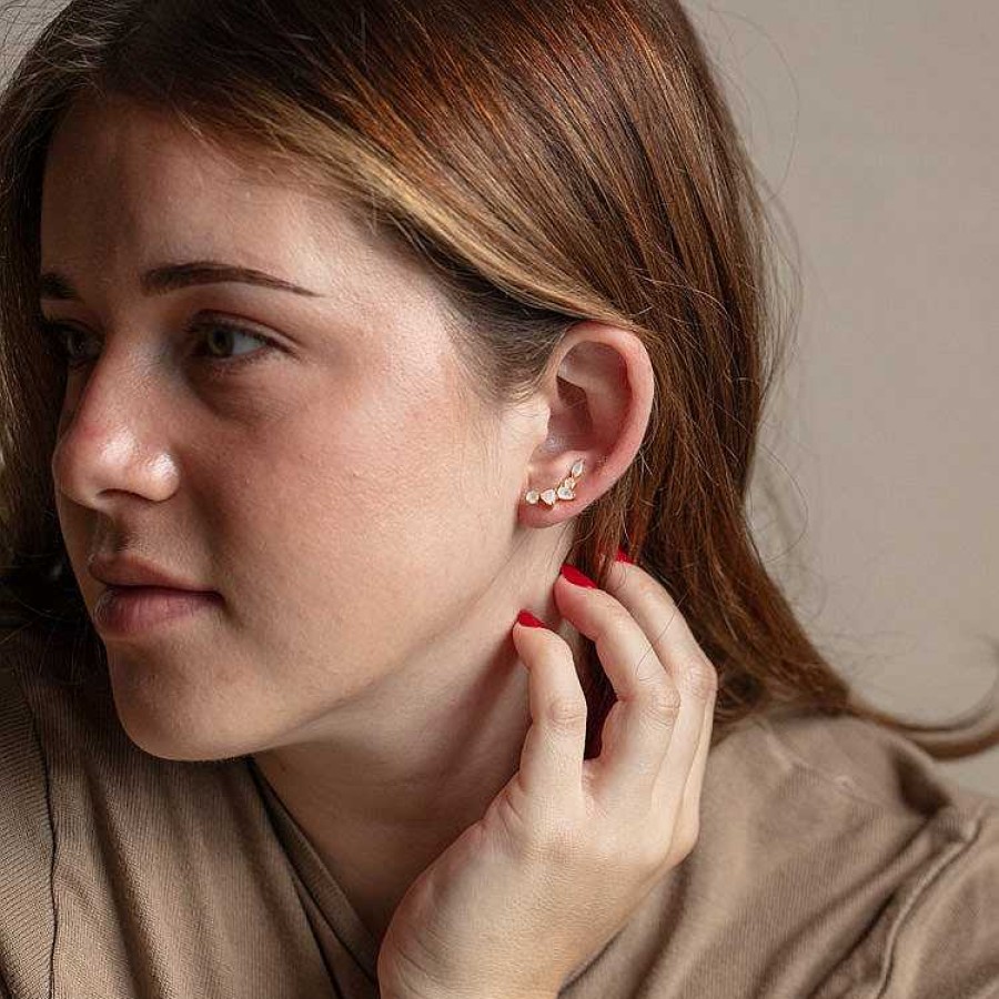 Local Eclectic Mini Wing Moonstone Ear Climbers