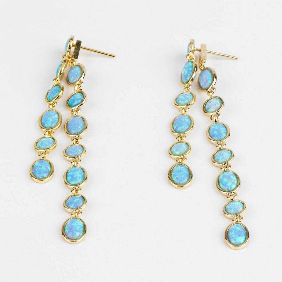 Local Eclectic Ellie Earrings In Gold With Opal