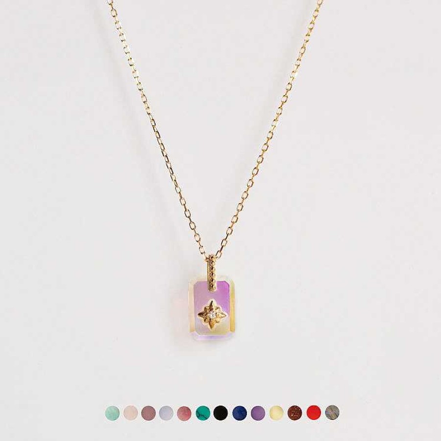 Local Eclectic Solid Gold Crystal Pendant Necklace For Manifestation