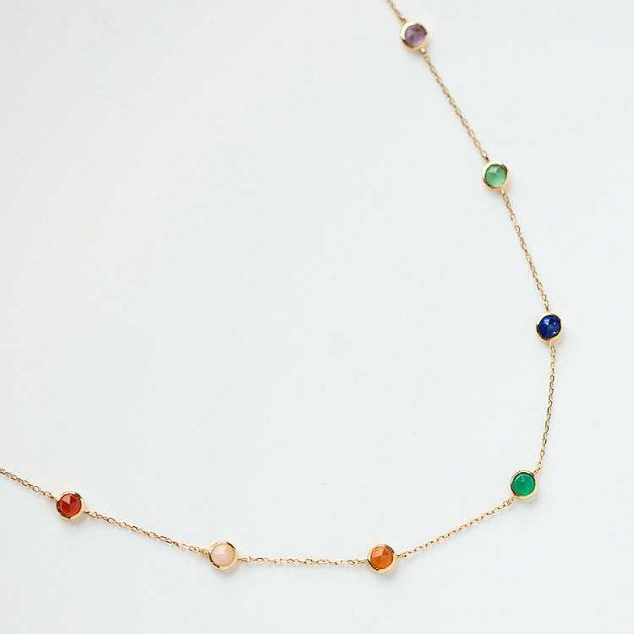 Local Eclectic Solid Gold Chakra Necklace