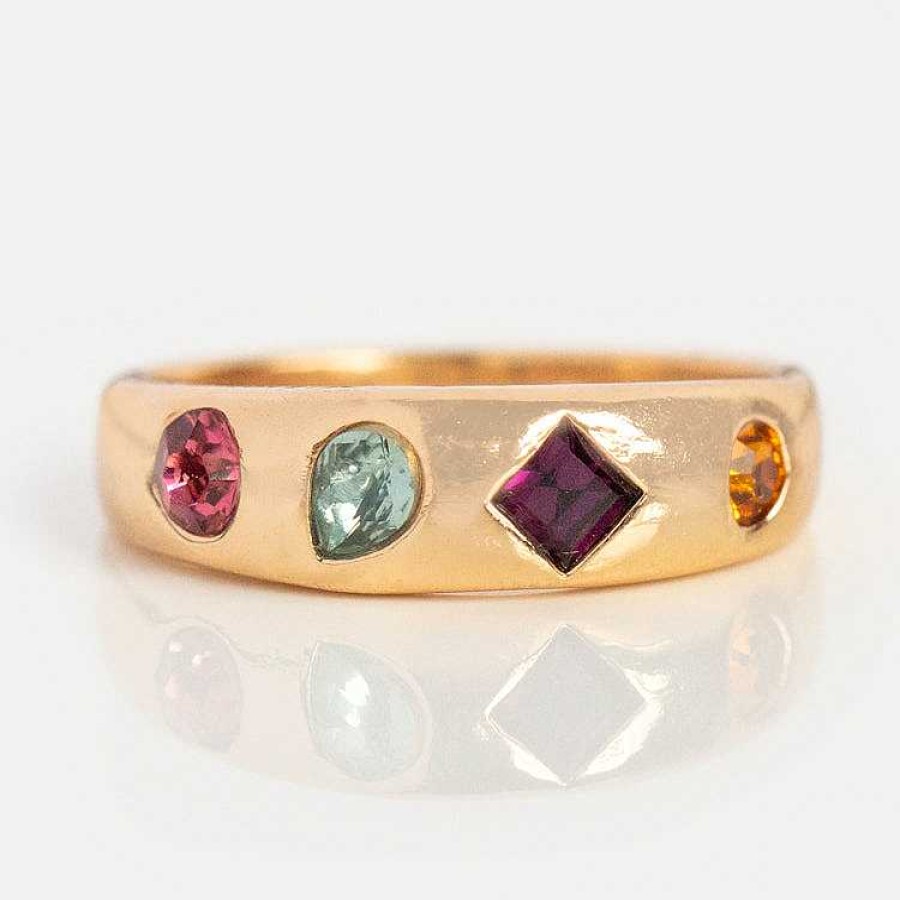 Local Eclectic Lively Rainbow Crystal Ring