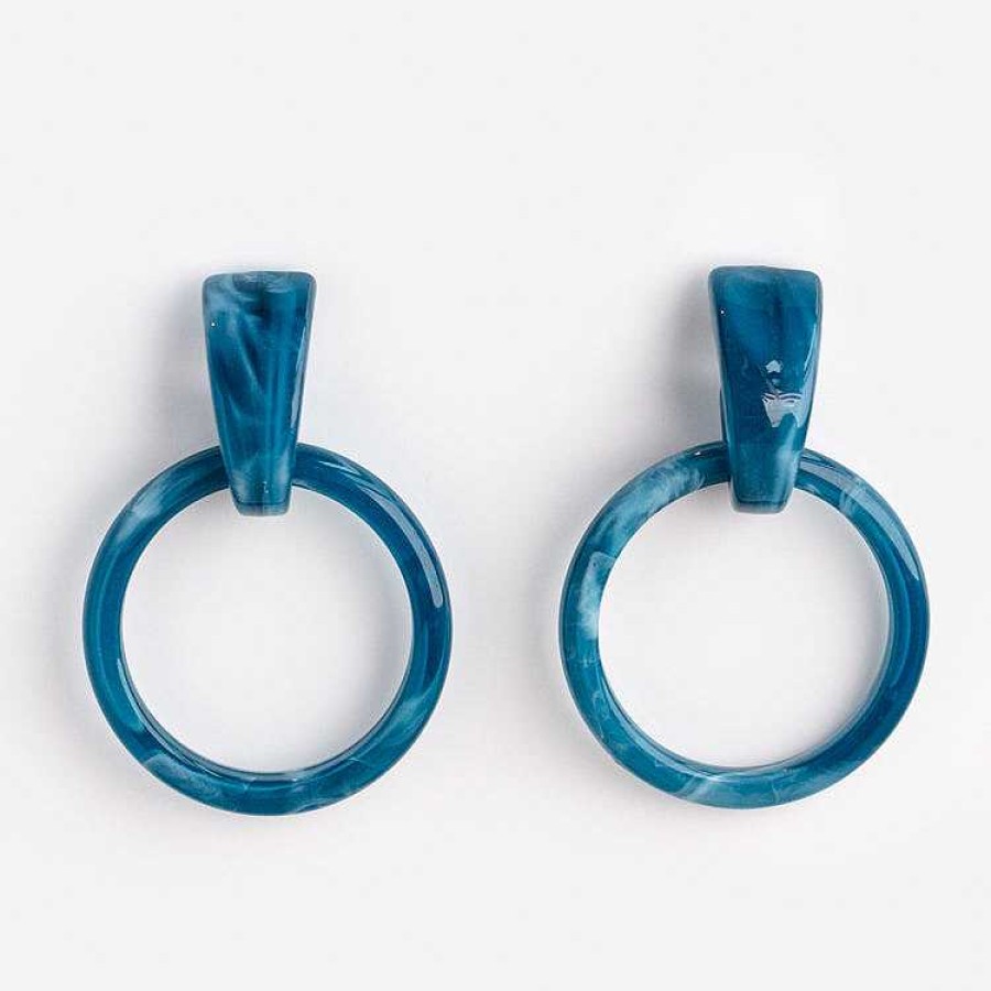 Local Eclectic Limited Edition 10Th Birthday Milly Hoops In Ocean Blue