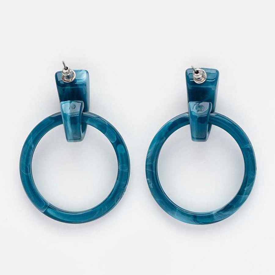 Local Eclectic Limited Edition 10Th Birthday Milly Hoops In Ocean Blue