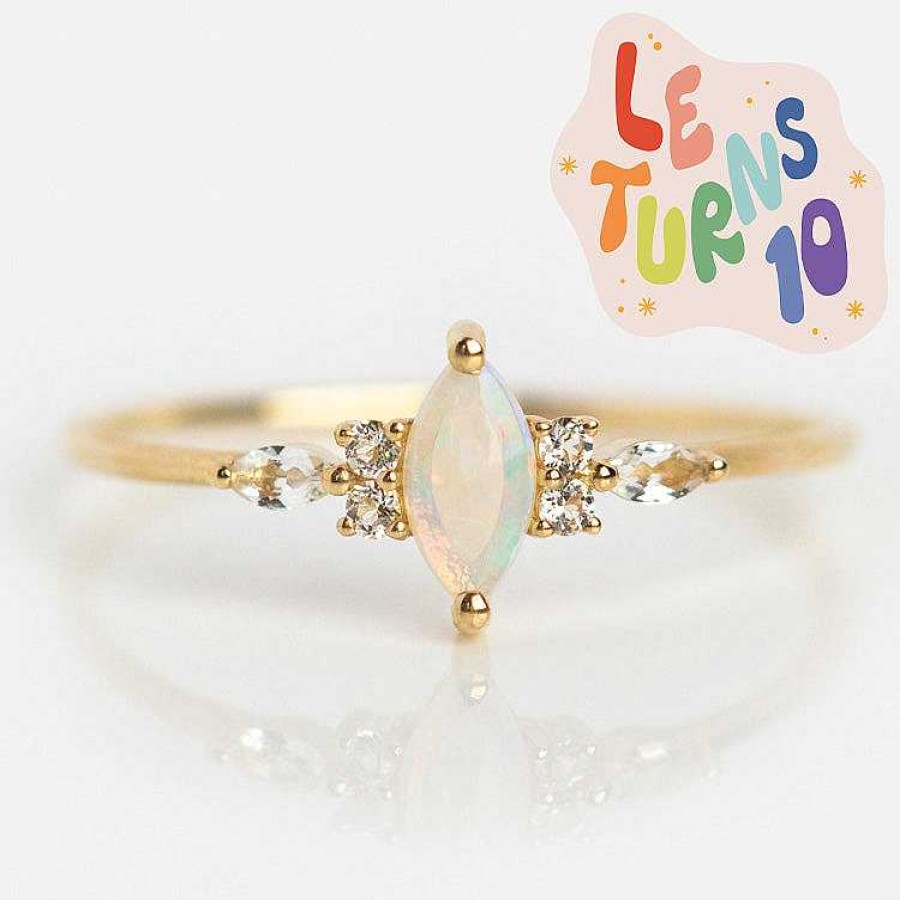 Local Eclectic Limited Edition 10Th Birthday Solid Gold Opal Ring