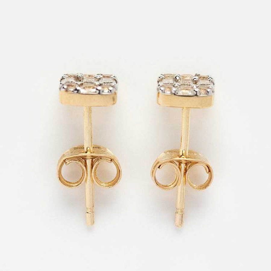 Local Eclectic Solid Gold Art Deco Studs