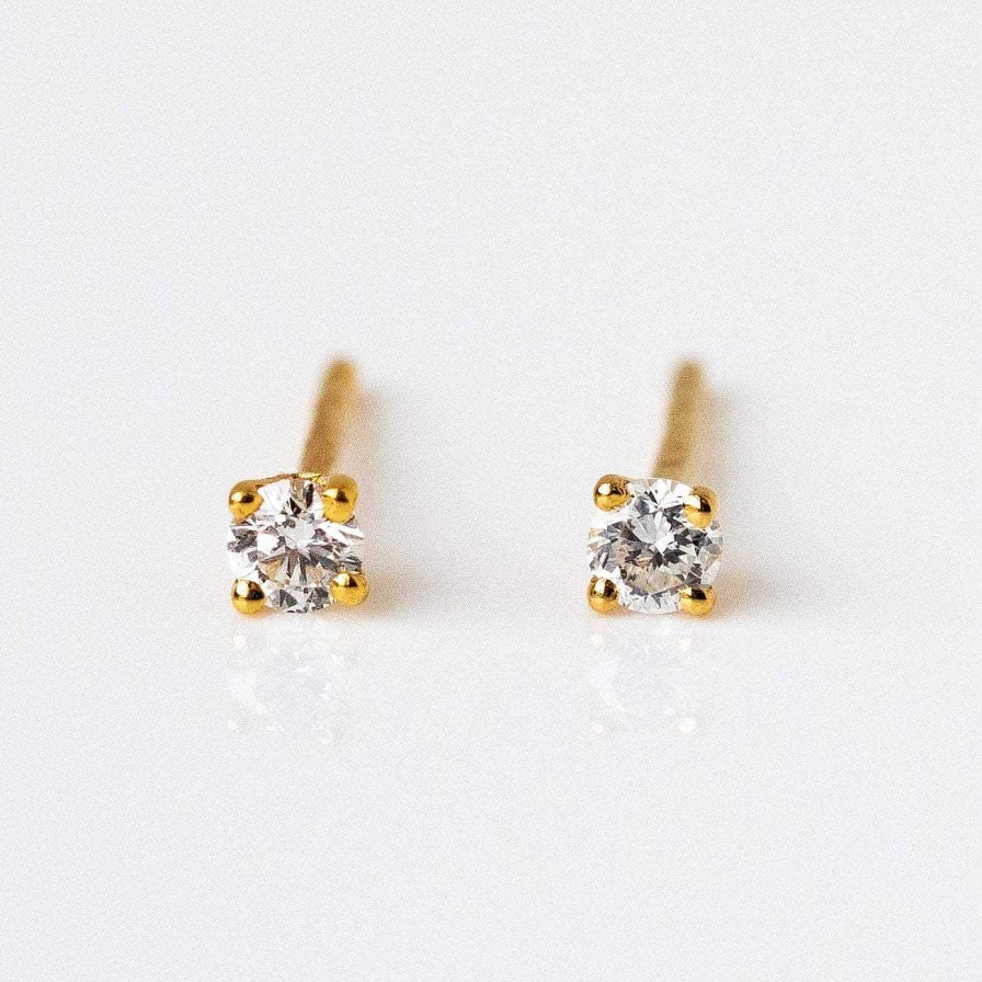 Local Eclectic Solid Gold Diamond Studs