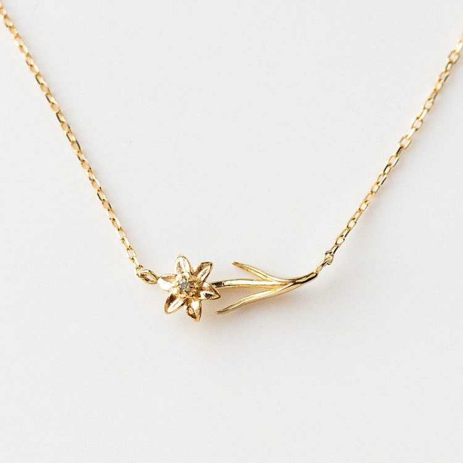 Local Eclectic Solid Gold Birth Flower Necklace