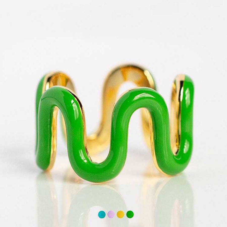 Local Eclectic Enamel Wave Ring