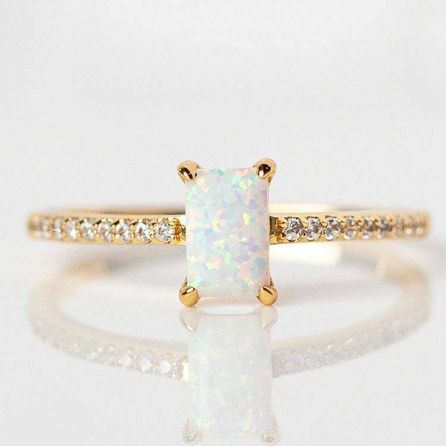 Local Eclectic Hopeful Opal Baguette Ring