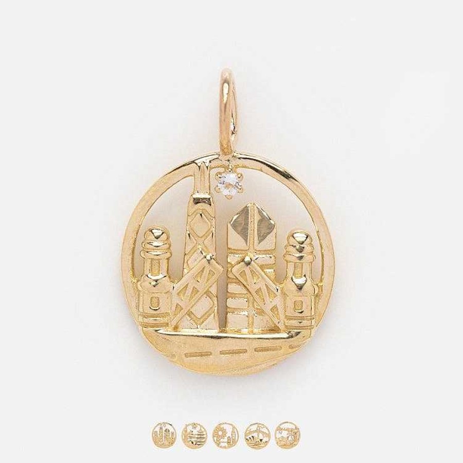 Local Eclectic Solid Gold City Charm