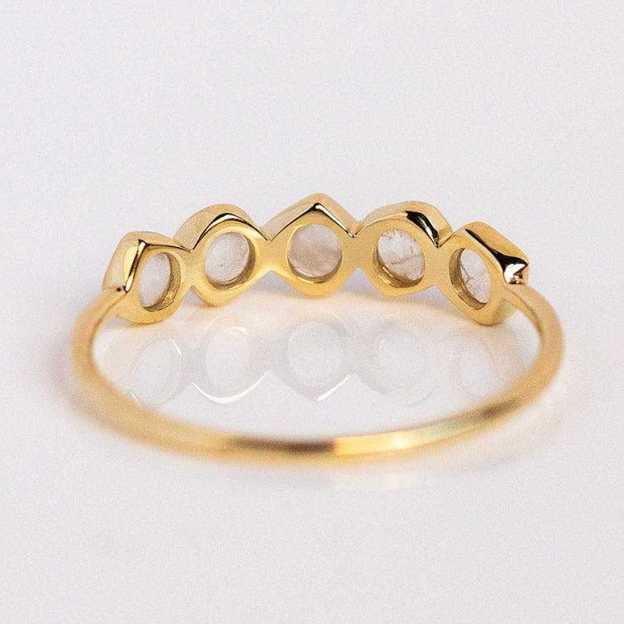 Local Eclectic Solid Gold Organic Moonstone Ring