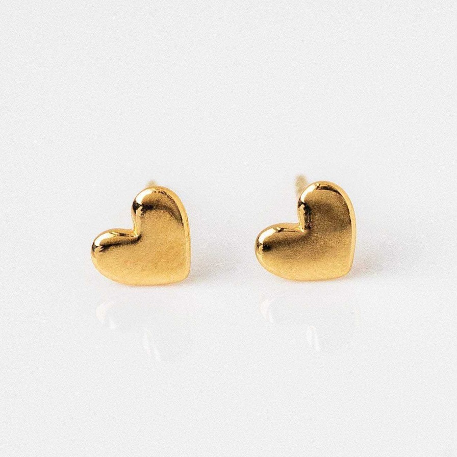 Local Eclectic Solid Gold Heart Earrings