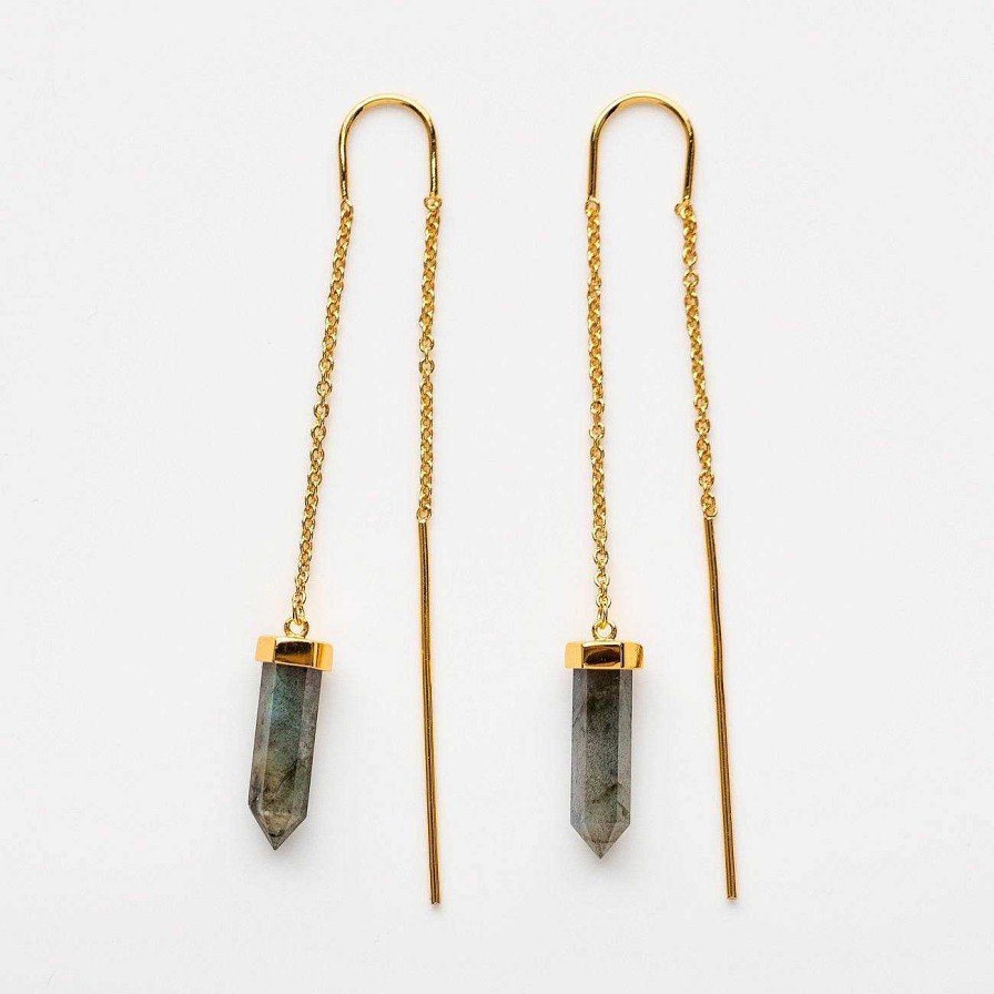 Local Eclectic Gemstone Point Crystal Threaders With Labradorite