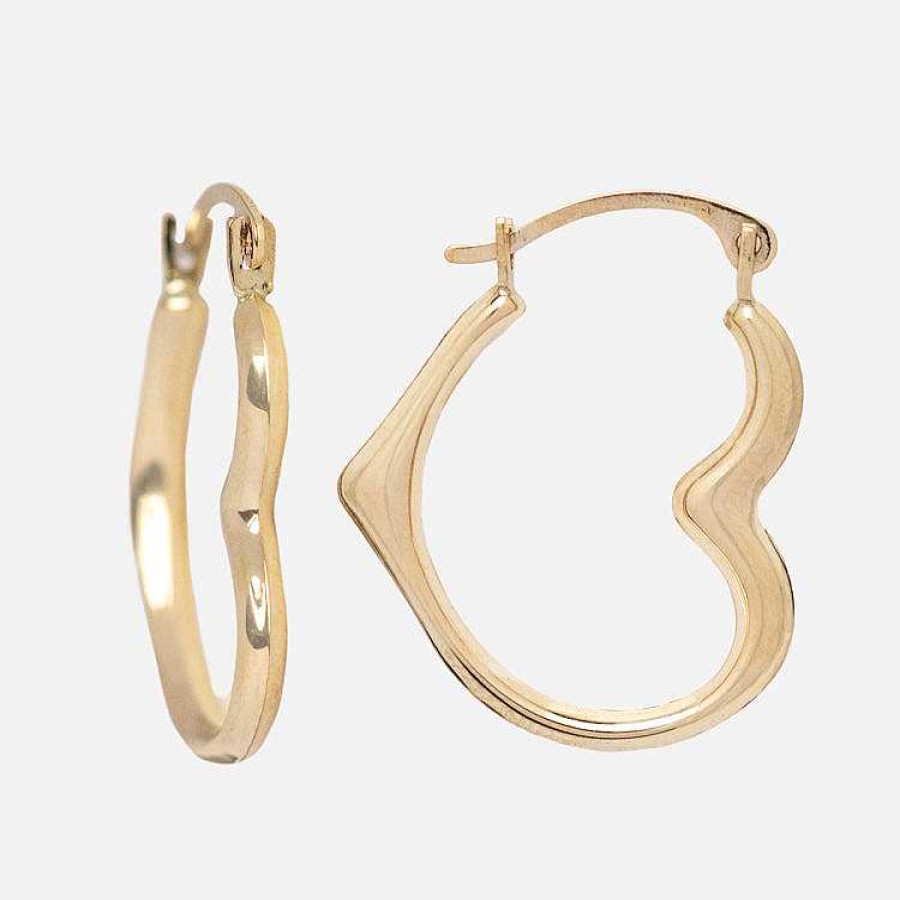 Local Eclectic 10K Forever Heart Hoop Earrings