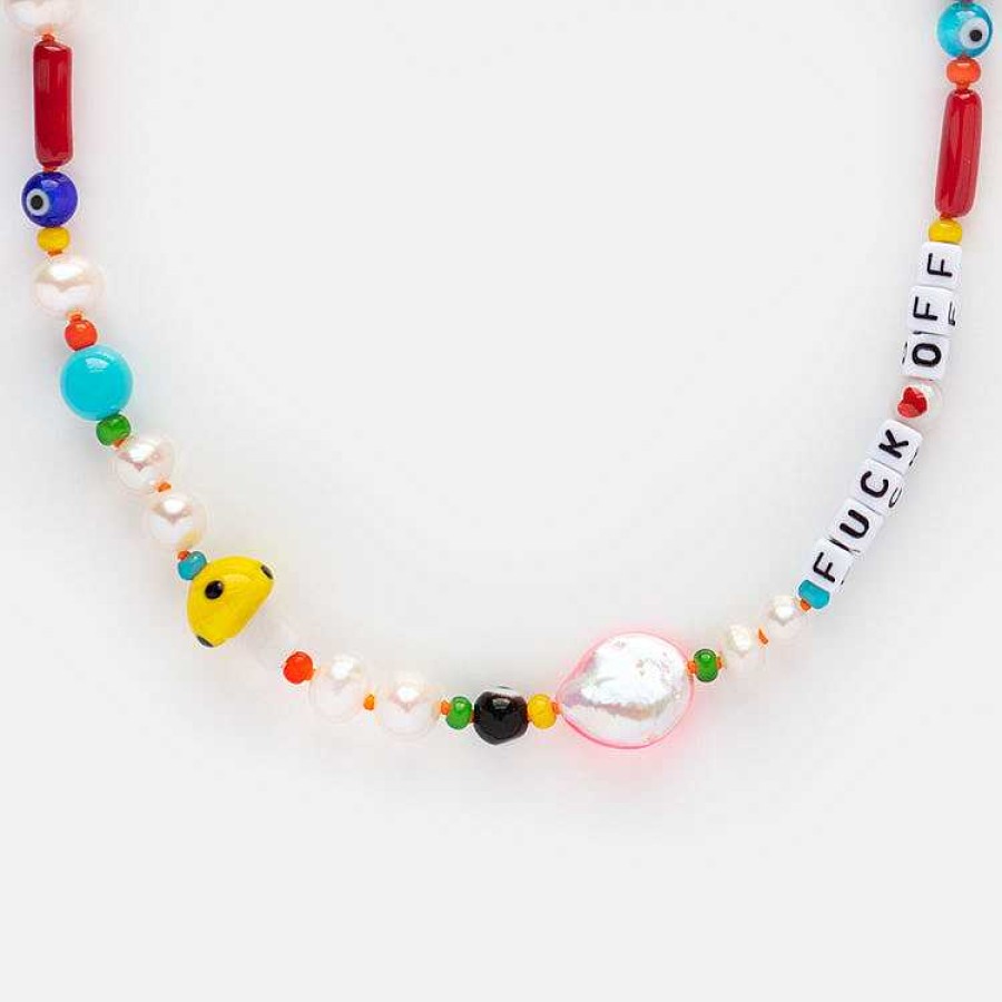 Local Eclectic Handmade Beaded Eff Off Necklace