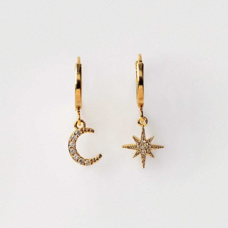 Local Eclectic Chloe Star And Moon Hoop Earrings