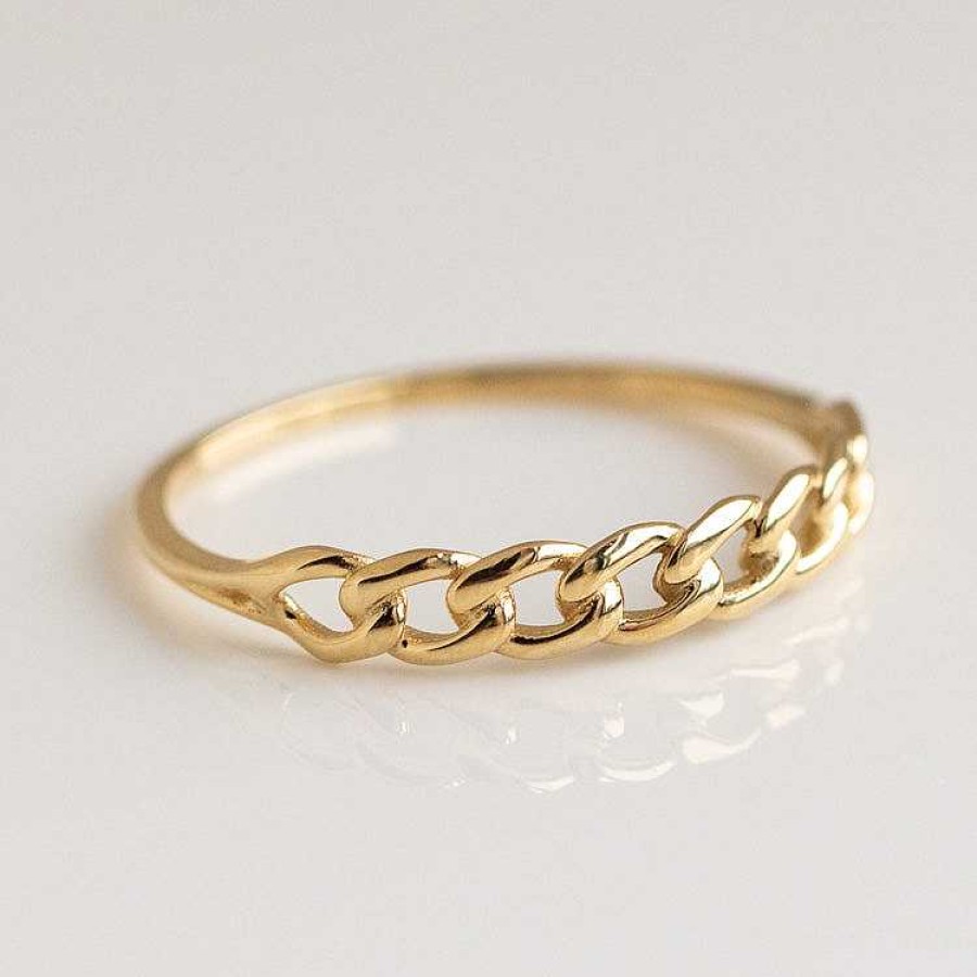 Local Eclectic Solid Gold Chain Link Ring