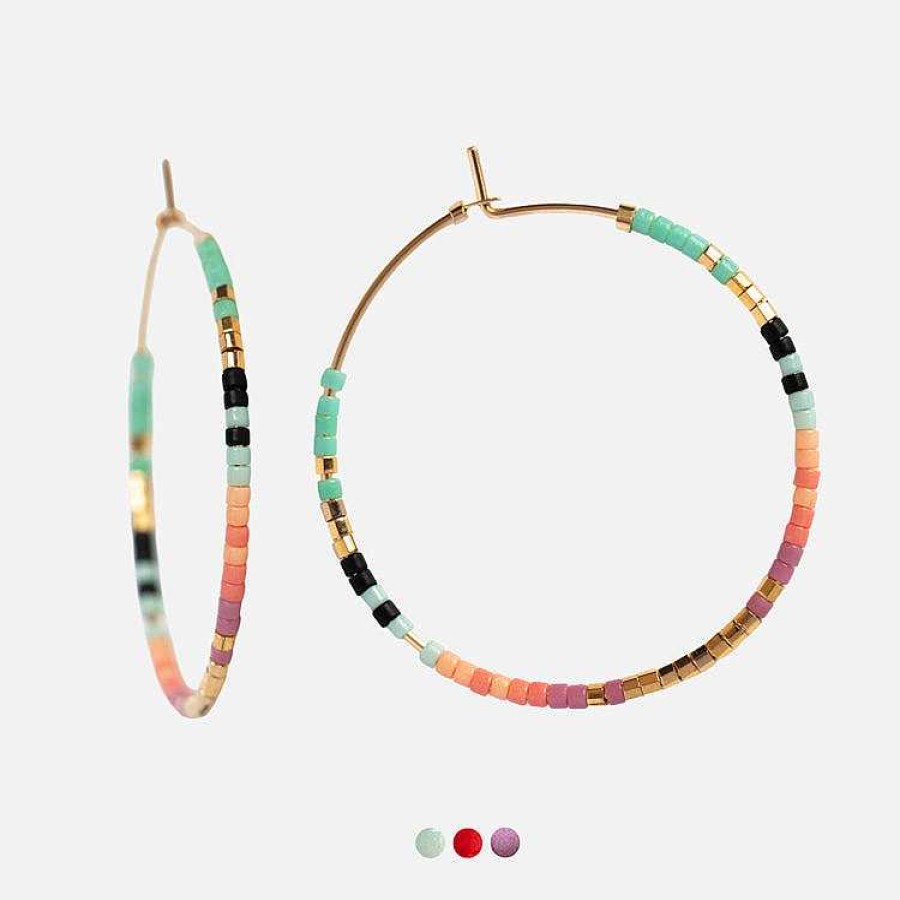 Local Eclectic Serpent Beaded Hoops