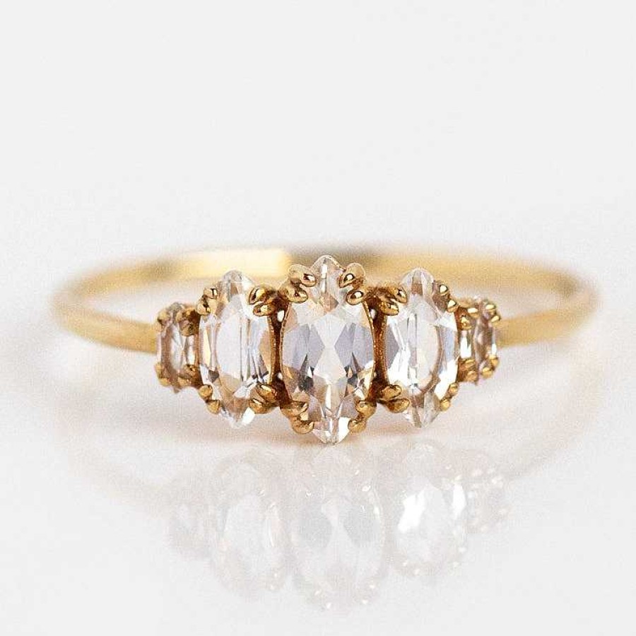 Local Eclectic Solid Gold Essential Marquise Cluster Ring