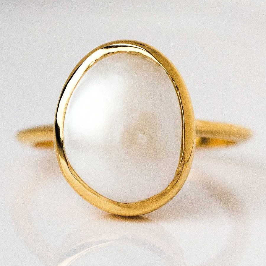 Local Eclectic Simple Semi Precious Pearl Ring