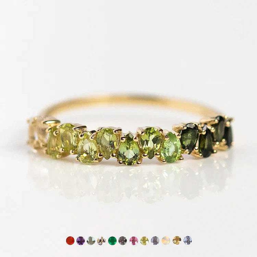 Local Eclectic Solid Gold Ombre Birthstone Ring