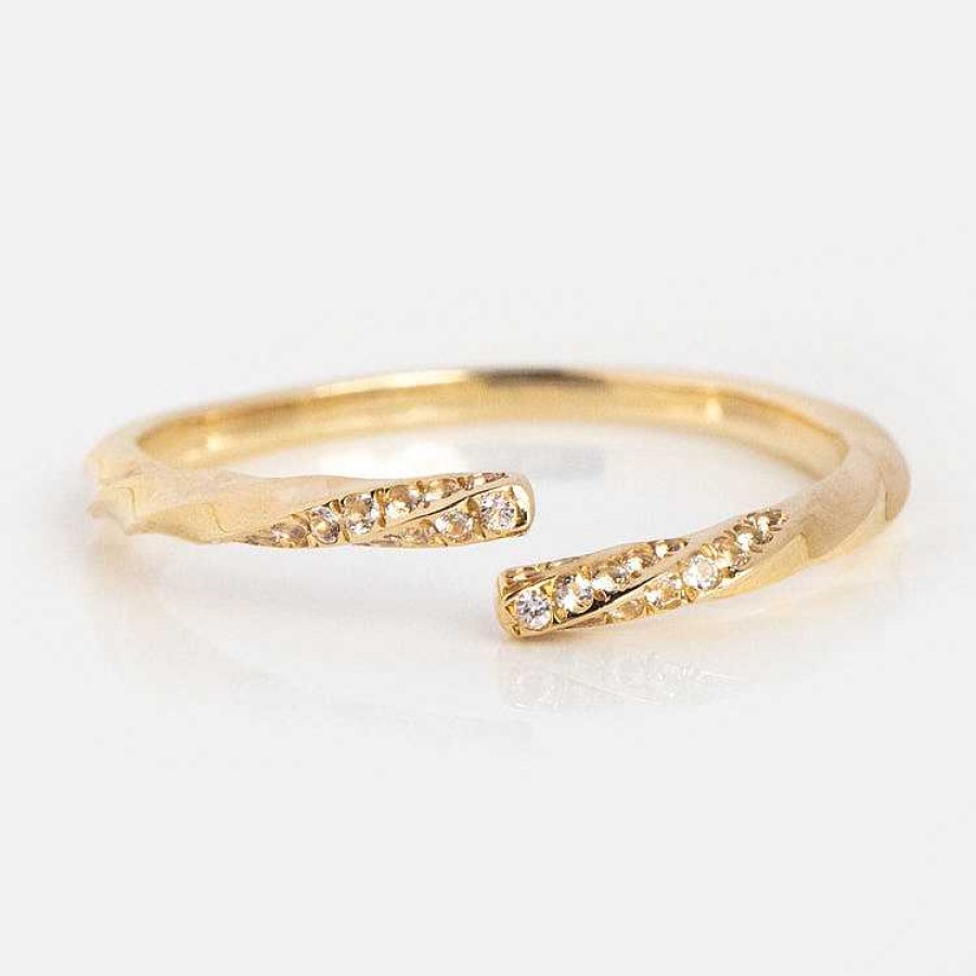 Local Eclectic Solid Gold Pave Wrap Ring