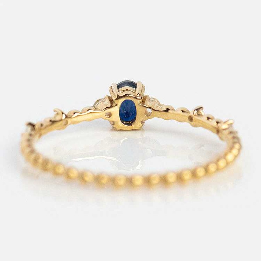 Local Eclectic Solid Gold Something Blue Sapphire Ring