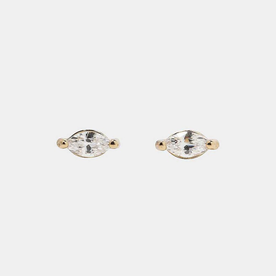 Local Eclectic Amanda Cz Marquise Stud Earrings