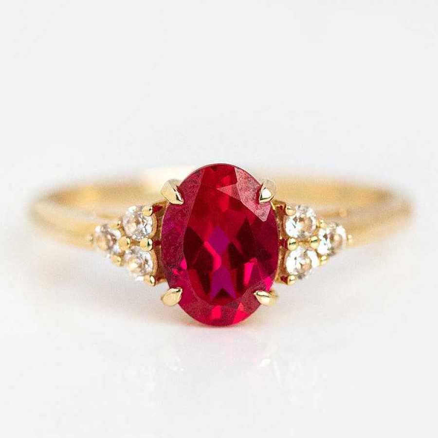 Local Eclectic Solid Gold July Capsule Vintage Inspired Ruby Ring