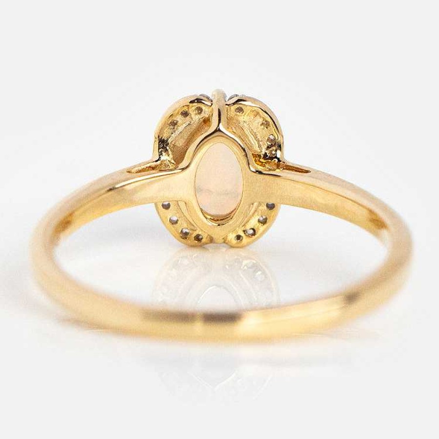 Local Eclectic Solid Gold October Capsule Oval Opal Ring