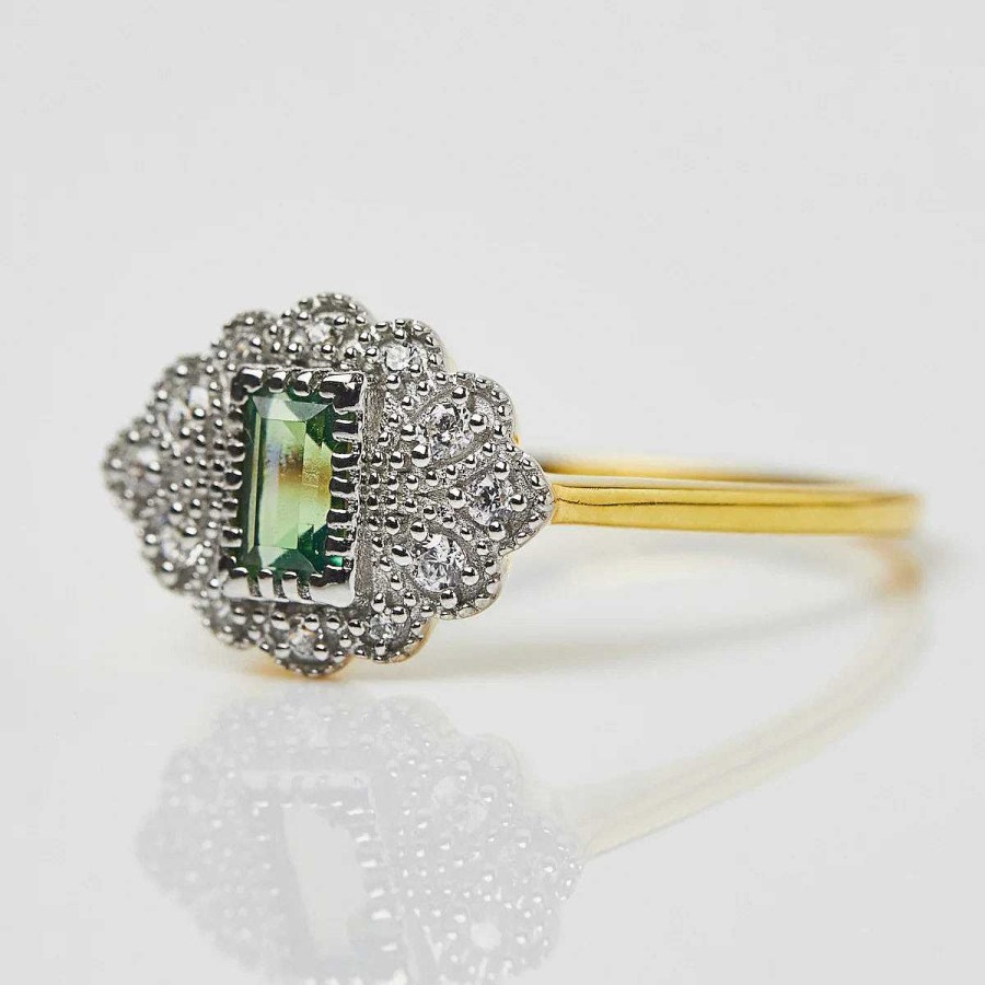 Local Eclectic Fern Green Topaz Vintage Ring