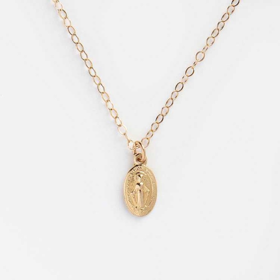 Local Eclectic Tiny Miraculous Medal Necklace