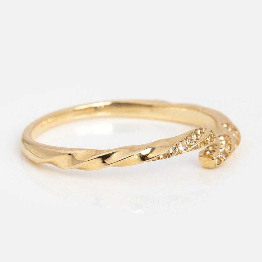 Local Eclectic Solid Gold Pave Wrap Ring