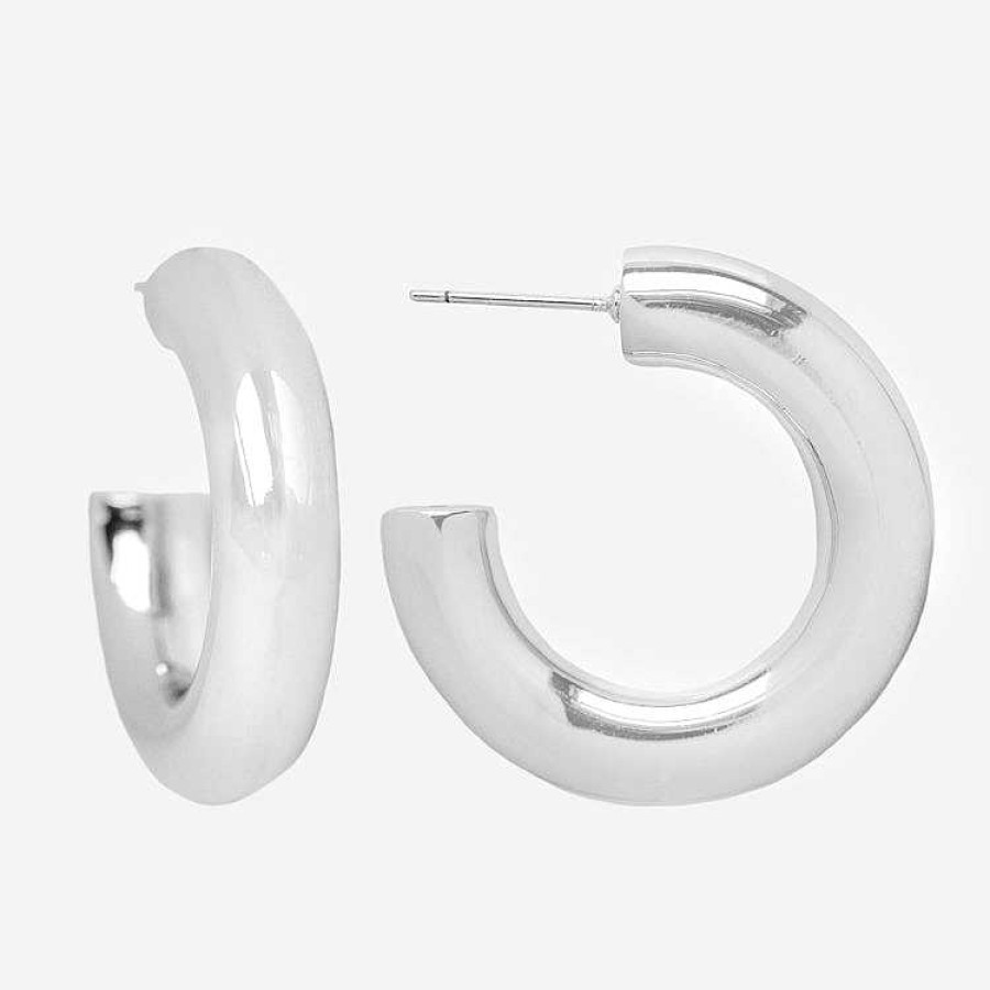 Local Eclectic Chunky Medium Tube Hoop Earrings