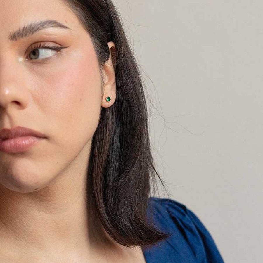 Local Eclectic Astrid Stud Earrings In Emerald