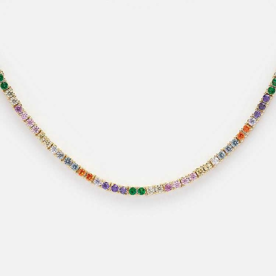 Local Eclectic Baby Heiress Rainbow Tennis Necklace