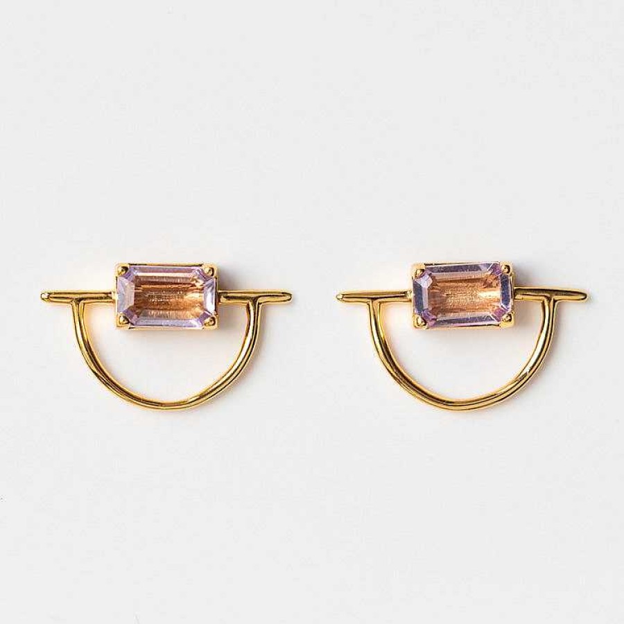 Local Eclectic Horizon Earrings In Pink Amethyst