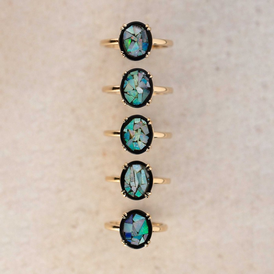 Local Eclectic Celina Ring With Opal Set Onyx