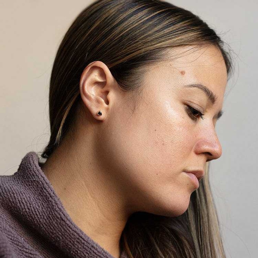 Local Eclectic Black Onyx Trillion Stud Earrings