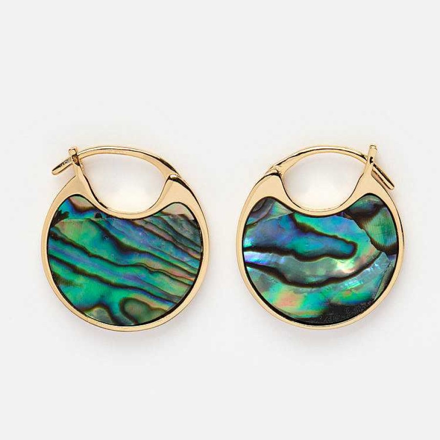 Local Eclectic Moonage Abalone Hoop Earrings