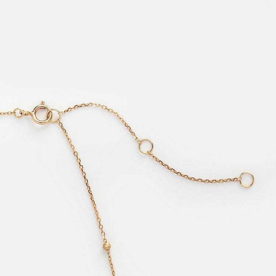 Local Eclectic Solid Gold Beaded Lariat Necklace