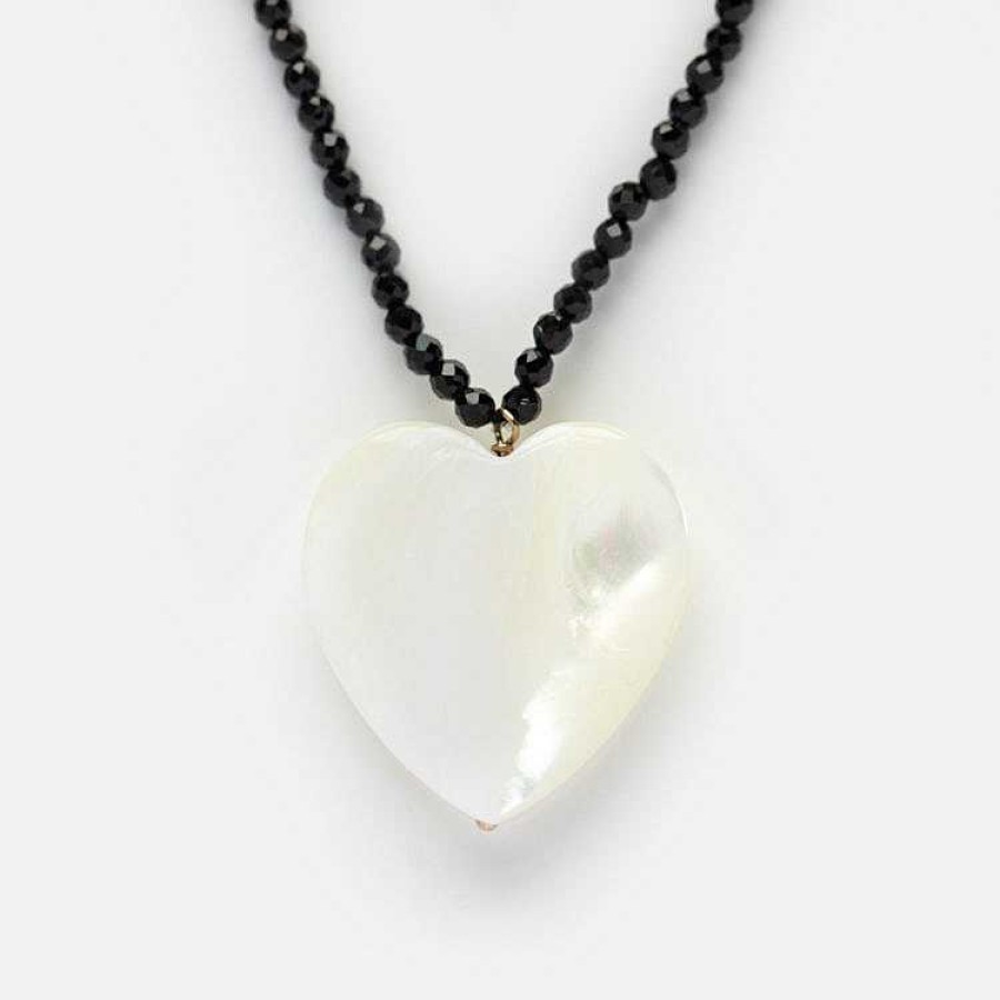 Local Eclectic Cuore Grande Black Spinel Necklace