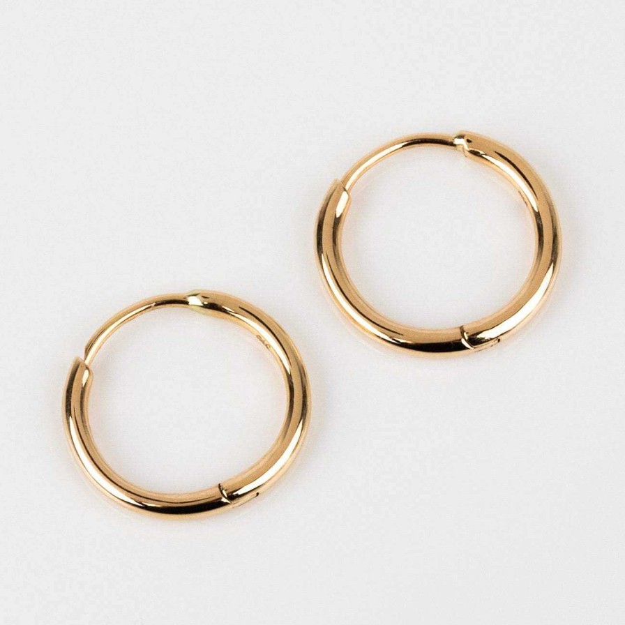 Local Eclectic Solid Gold Simple Huggie Hoops